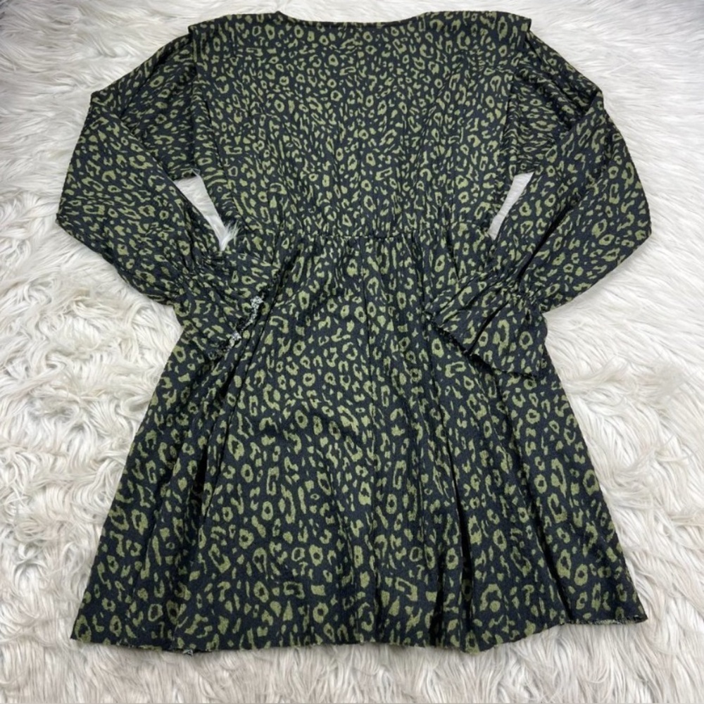 ⚡️Zara Leopard Print Balloon Sleeve Fit Flare Dress
